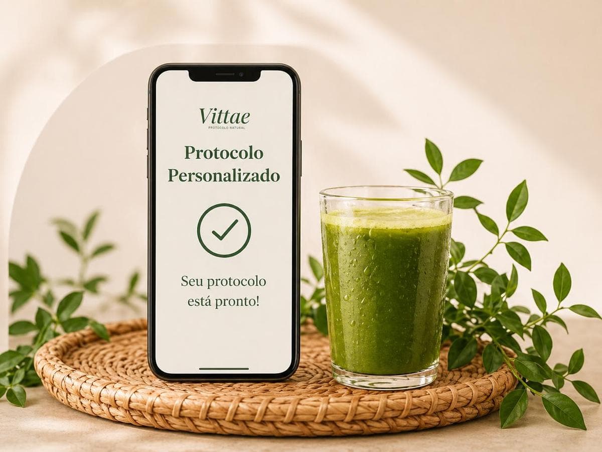 Tela do diagnóstico Vittae em um celular, com identidade natural